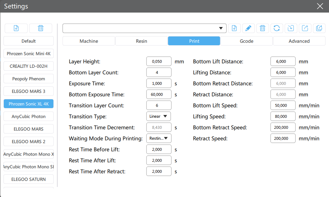 chitubox settings setting liqcreate engineering resins high quality low odor 3d-printing parameters what program does elegoo mars use