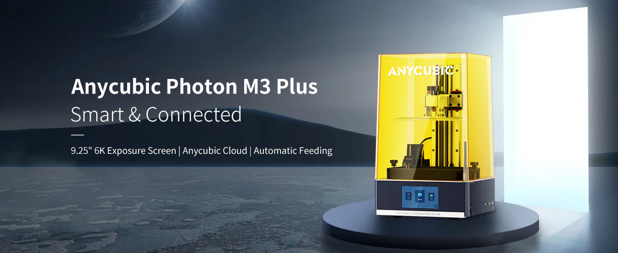 Anycubic Photon M3 Plus 6K MSLA resin 3D‑printer with 34 µm pixel pitch 