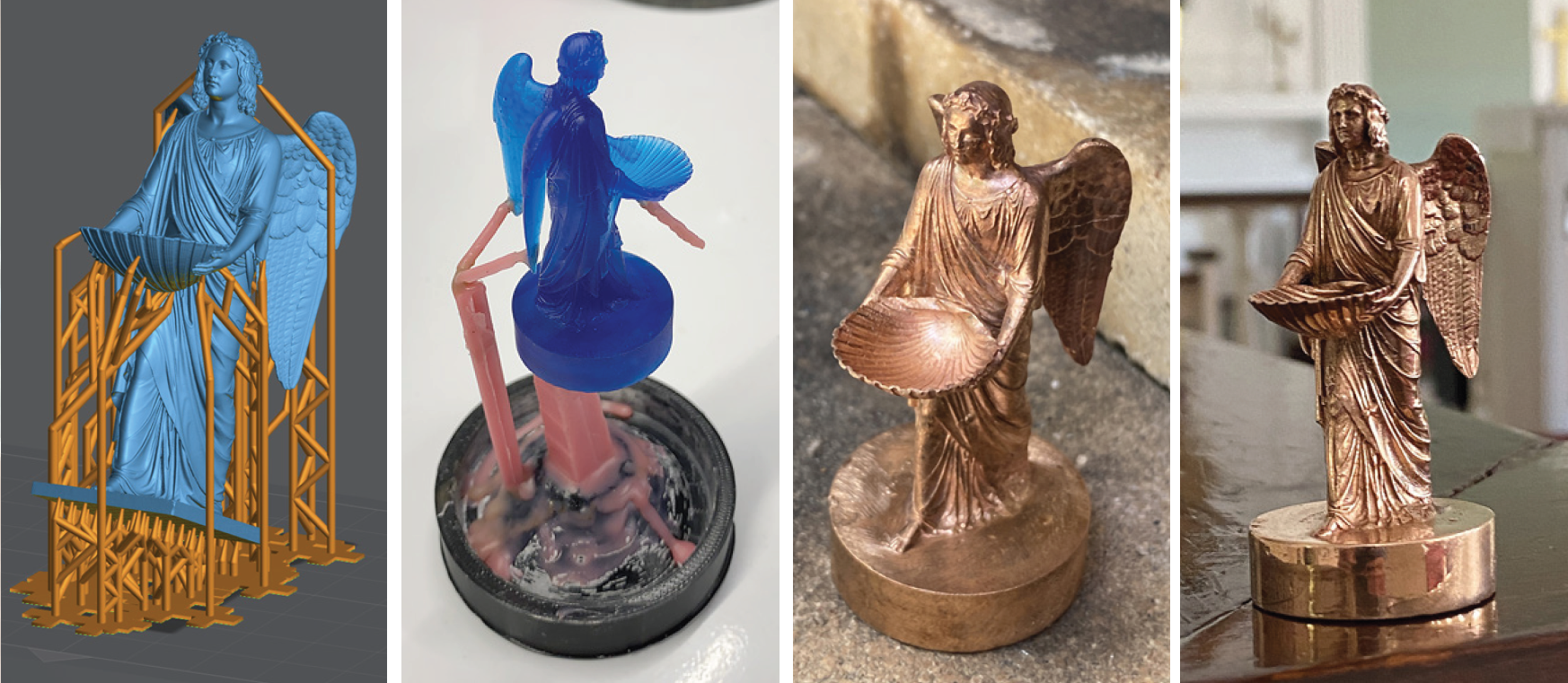 Baptismal Angel from printing to casting