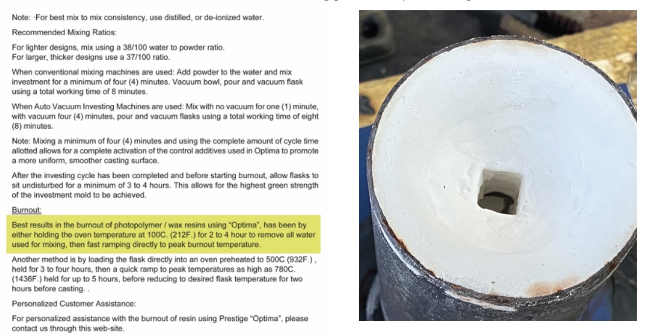 alternative burn-out cycles by prestige and Anafoundry for bronze art casting cast wax castable liqcreate photopolymer 3d-printing resin resina harz