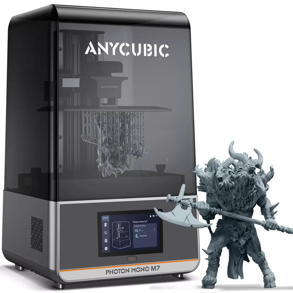 Anycubic photon mono m7 resin 3d-printer with minotaur miniature